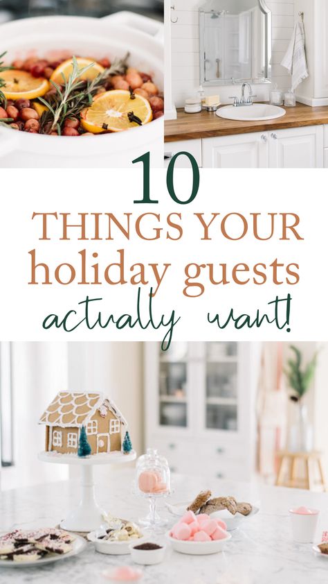 Holiday Hosting Checklist, Holiday Home Welcome Basket, Christmas Party House Decor, Christmas Guest Welcome Basket, Holiday Guest Welcome Basket, Dinner For House Guests, Christmas Guest Basket, Getting House Ready For Guests, Preparing For Guests Home Tips