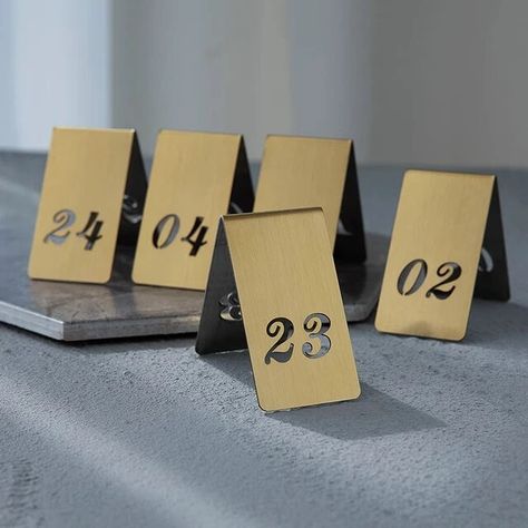 5PCS Stainless Steel Hollow Double Sides Standing Table Number Customized Desk Sign Plate Restaurant Cafe Bar Reserved Seat Card - AliExpress Restaurant Table Numbers, Diy Table Numbers, Wooden Table Numbers, Cafe Posters, Coffee Latte Art, Rustic Wooden Table, Industrial Dining Table, Cafe Table, Standing Table