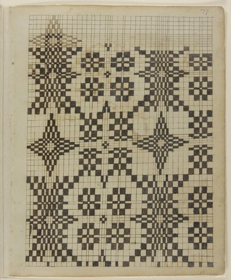 Philadelphia Museum of Art - Collections Object : Weaving Pattern Manuscript Welsh Weaving Patterns, Overshot Weaving Patterns, Bauhaus Weaving, Weaving Aesthetic, Vintage Textiles Patterns, Weaving Paper, Weaving Patterns Design, Medieval Pattern, Weaving Book