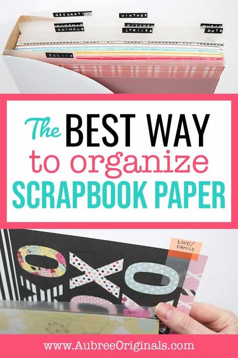 Organize Scrapbook Paper, Scrapbook Room Ideas, Scrapbook Paper Organization, Scrapbook Room Organization, Scrapbook Paper Storage, Small Scrapbook, Craft Storage Organization, Scrapbook Storage, Storage Room Organization