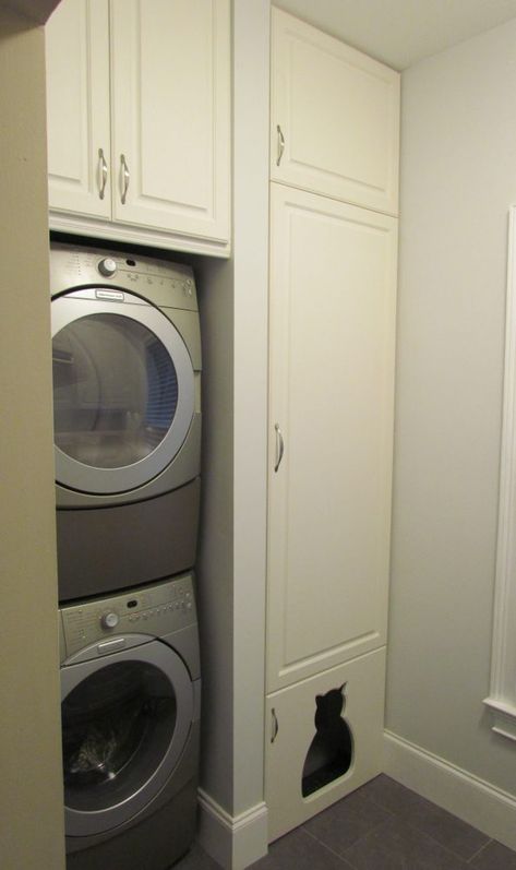 Compact Laundry Room, Closet Storage Solutions, Washer Dryer Laundry Room, Tall Pantry Cabinet, Stacked Laundry Room, Laundry Room Storage Shelves, Laundry Room Ideas Small Space, Compact Laundry, Small Laundry Room Organization