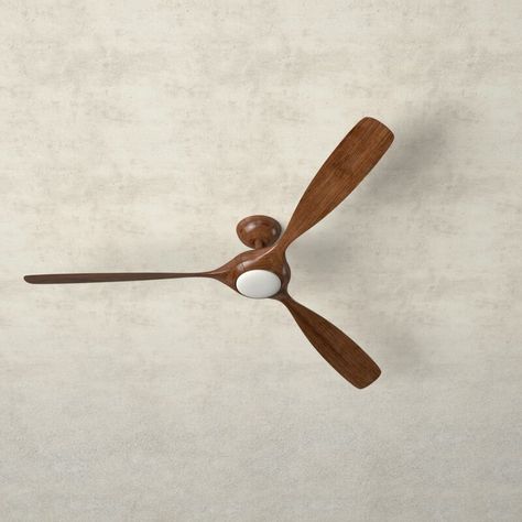 Birch Lane™ Kurt 60'' Ceiling Fan with LED Lights & Reviews | Wayfair Flush Ceiling Fans, Wood Ceiling Fan, Unique Ceiling Fans, Wood Ceiling Fans, Propeller Ceiling Fan, 3 Blade Ceiling Fan, House Updates, Decorative Light Bulbs, Remote Control Light