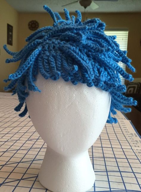 Crochet Wig Pattern, Yarn Wig, American Girl Crochet, Crochet Wig, Diy Wig, Confection Au Crochet, Crazy Hats, Wig Hat, Haken Baby