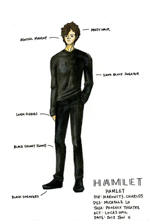 Costume design for The Marowitz Hamlet at the Phoenix Theatre. Hamlet Costume, Costume Design, Long Sweaters, Halloween Costume, Theater, Phoenix, My Pictures, Outfit Ideas, Halloween