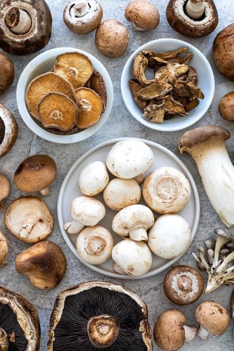 14 Types of Mushrooms - Jessica Gavin White Bean Spread, Mushrooms On Toast, Types Of Mushrooms, Korean Bbq Beef, Ginger Pear, Edible Fungi, Mushroom Toast, Creamy Mushroom Soup, Pear Juice