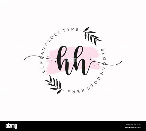 Download this stock vector: HH Feminine logo beauty monogram and elegant logo design, handwriting logo of initial signature, wedding, fashion, floral and botanical with creative - 2GE3ATG from Alamy's library of millions of high resolution stock photos, illustrations and vectors. Hh Logo Design, Hh Logo, Elegant Logo Design, Handwritten Logo, Initials Logo Design, Feminine Logo, Initials Logo, Elegant Logo, Beauty Logo