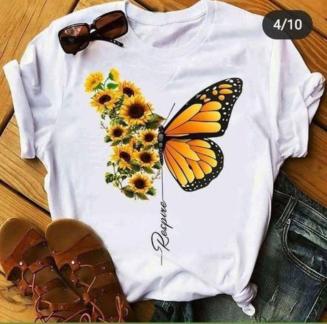 Painting On Clothes, Drawing Tattoo Ideas, Sunflower And Daisy, Daisy Drawing, Fabric Paint Shirt, Saree Painting Designs, Fabric Painting Techniques, Teacher Craft, Fabric Painting On Clothes