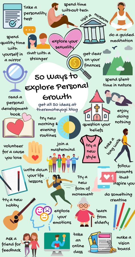 If you’re curious on what things you can to to start the journey, here are 50 ways to explore personal growth. #personalgrowth #personaldevelopment #selfknowledge #selfexploration Tenk Positivt, Self Care Bullet Journal, Vie Motivation, Mental And Emotional Health, Self Care Activities, Self Motivation, Self Care Routine, Self Improvement Tips, Emotional Health