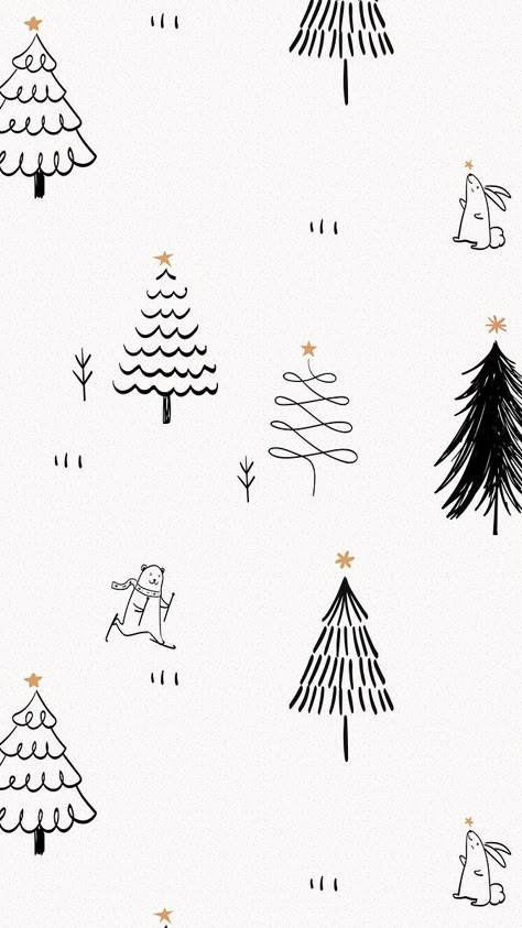 Cute Christmas iPhone wallpaper, black winter doodle pattern | free image by rawpixel.com / Nattha White Christmas Background, Christmas Mobile, Christmas Background Iphone, Christmas Wallpaper Hd, Christmas Wallpaper Iphone, Cute Images For Wallpaper, Christmas Tree Wallpaper, Doodle Background, Wallpaper Christmas