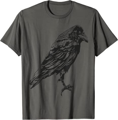 Dark Academia Aesthetic Clothes, Raven Skeleton, Crow Shirt, Moon Christmas, Skeleton Ghost, Raven Bird, Crow Bird, Aesthetic Goth, Papa T Shirt