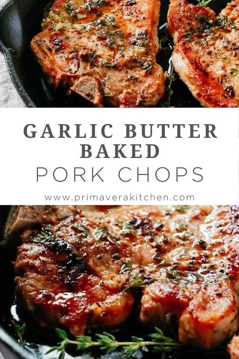 Honey Food, Beef Chops, Make Garlic Butter, Boneless Pork Chop Recipes, Easy Pork Chops, Pork Chop Recipes Baked, Easy Pork Chop Recipes, Pork Chop Dinner, Food Asian