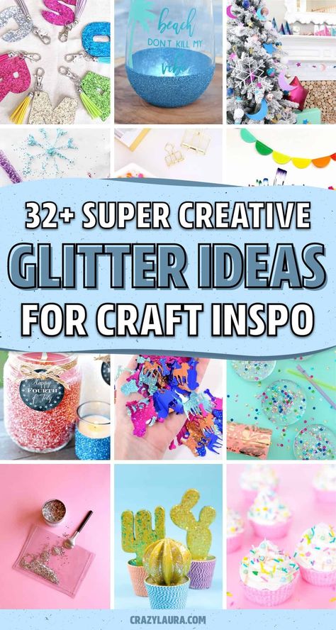 Looking for a super fun and creative craft project to make at home!? Check out these glitter craft tutorials and ideas for inspiration to start making your own! What To Do With Glitter, Glitter Craft Ideas, Crafts With Glitter Glue, Glitter Glue Crafts For Kids, Glitter Ideas, Crafts With Glitter, Glitter Paper Crafts Diy, Glitter Crafts For Kids, Glitter Crafts Adults