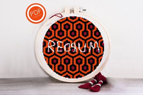 Stephen King The Shining, Spooky Cross Stitch, Horror Movie Decor, Snitches Get Stitches, Rose House, Movie Decor, Overlook Hotel, Embroidery Diy, Hand Embroidery Projects