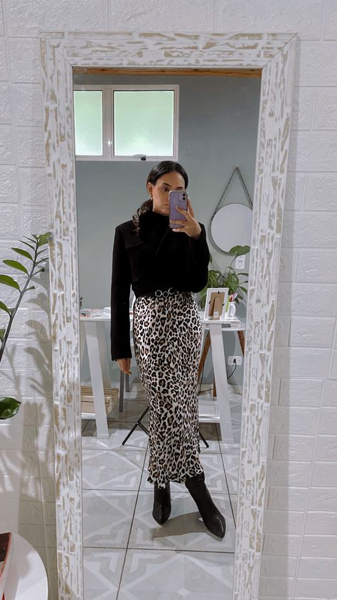 Animal Print Midi Skirt Outfit, Leopard Skirt Winter Outfit, Animal Print Satin Skirt Outfit, Leopard Print Satin Skirt Outfit, Leopard Slip Skirt Outfit, Leopard Print Skirt Outfit Winter, Leopard Satin Skirt Outfit, Long Cheetah Skirt Outfit, Leopard Skirt Outfit Winter