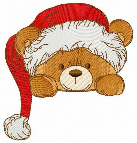 Christmas Eve for teddy bear machine embroidery design #teddybear #winter #head #family #symbol #cute #holiday #Santa #hat #adorable #muzzle #Christmas #eve #embroidery Teddy Bear Drawing, Christmas Teddy Bear, Christmas Card Art, Christmas Rock, Christmas Embroidery Designs, Watercolor Christmas Cards, Tatty Teddy, Christmas Bear, Decoration Originale