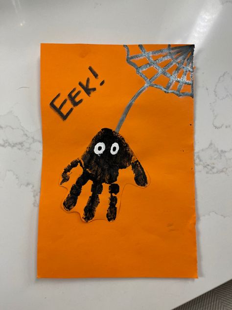 Spider Infant Art, Spider Handprint Craft, Spiderweb Craft, Craft Toddler, Infant Art, Classroom Birthday, Spider Halloween, Halloween Preschool, Handprint Craft