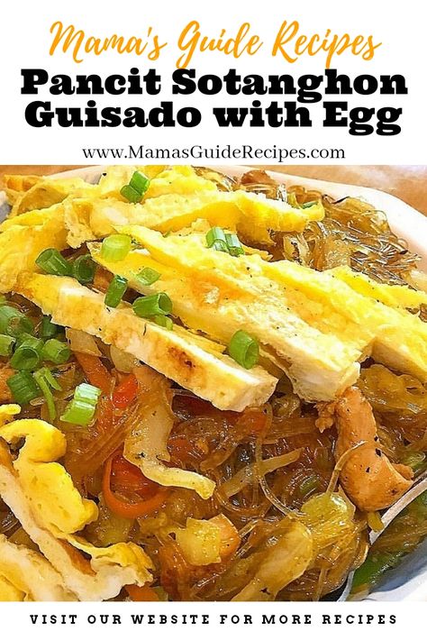 Pancit Sotanghon Guisado with Egg Pancit Sotanghon Recipe, Pancit Sotanghon Guisado, Sotanghon Guisado Recipe, Philippino Recipes, Sotanghon Recipe, Pancit Sotanghon, Sotanghon Guisado, Guisado Recipe, Garlic Eggplant