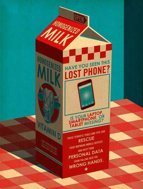 Weekly Inspiration Dose 100 - Indieground Design #graphicdesign #design #art #inspiration #milk #illustration #vintage #retro #adv Missing Milk Carton, Milk Carton Aesthetic, Milk Packaging Design, Carton Of Milk, Images Pop Art, Poster Grafico, ポップアート ポスター, Milk Carton, Arte Pop