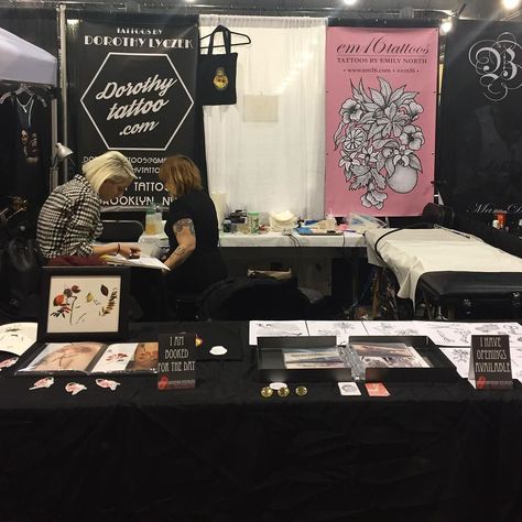 We made it! Come visit us at the Philadelphia tattoo convention. Booth 33 Tattoo Convention Booth, Market Displays Booth Ideas, Philadelphia Tattoo, Misfits Tattoo, Convention Booth, Do Tattoo, Convention Tattoo, Event Booth, Explore Tattoo