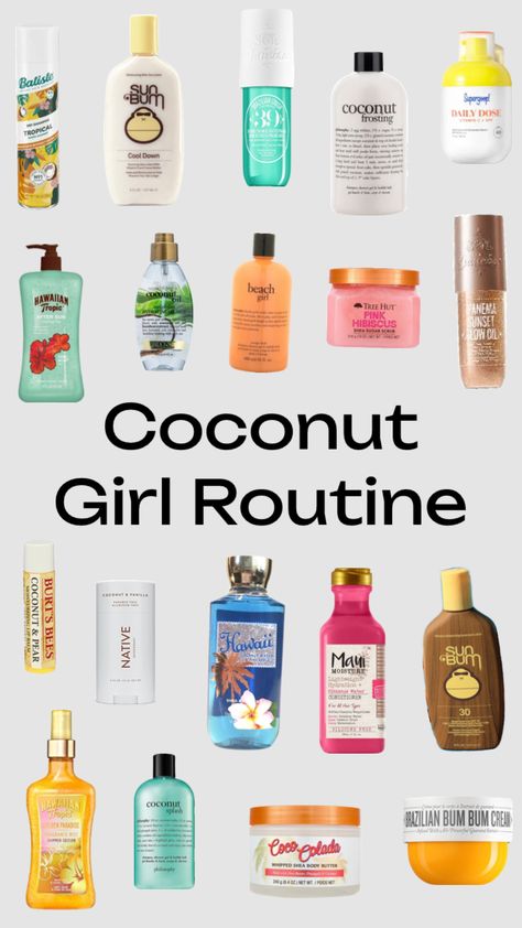 I love the smell of the beach! 🏝️ #coconut #coconutgirl #beach #preppy #routine #skincare #perfectlypreppy Coconut Girl Skincare, Preppy Routine, Beach Skincare, Girl Skincare, Beach Preppy, Preppy Skincare, Beach Coconut, Routine Skincare, Coconut Girl