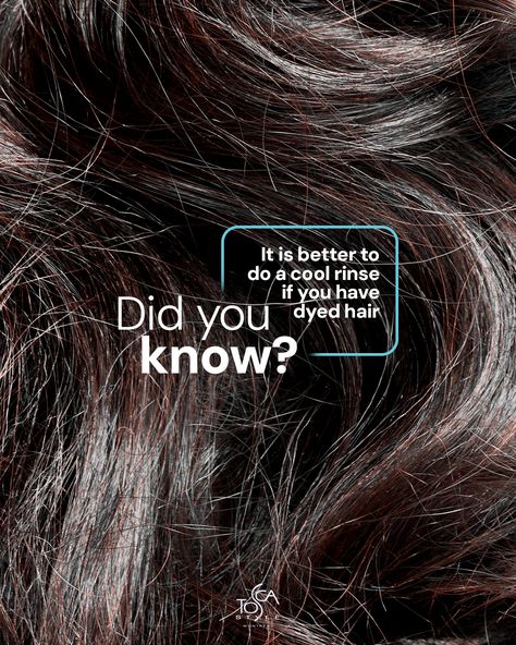 Did you know? For those with dyed hair, opting for a cool rinse is the way to go! 🌿 Cool water helps seal the hair cuticle, locking in color and preventing premature fading. 

Elevate your haircare routine and preserve your vibrant color with Tosca Style's tips and products. Discover more at toscastyle.com. 

#voluminoushair #thickerstrands #hairbounce #volumeboost #hairdensity #fullerhair #hairlifting #bouncylocks #hairtexture #volumeproducts Hair Advertising, Luxury Hair Care, Hair Solution, Hair Science, Skin Facts, Hair Cuticle, Presentation Slides Design, Haircare Routine, Hair Quiz