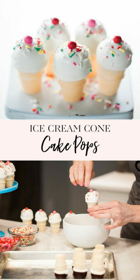 Playdate Snacks, Cone Cake Pops, Ice Cream Cone Cake Pops, Tiny Cake, Ice Cream Cake Pops, Make Cake Pops, Cone Cake, Ice Cream Cone Cake, Mini Ice Cream Cones