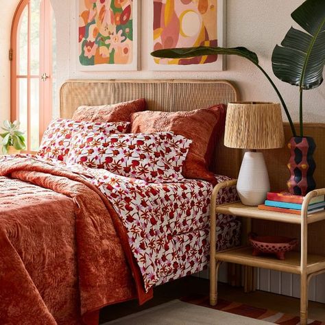 Best Products From Target's Opalhouse | 2022 Rattan Headboard, Bohemian Room, Best Sheets, Relaxing Bedroom, Percale Sheets, Woven Rattan, Inspired Living, Panel Bed, Headboards