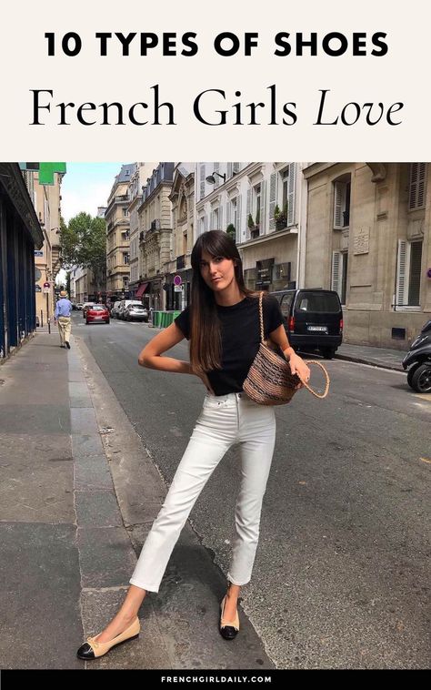 10 Types of Shoes French Girls Love #frenchgirlstyle #frenchstyle Minimalista Sikk, French Shoes, Vintage Tea Dress, French Wardrobe, Parisian Look, 여름 스타일, Jeanne Damas, French Girl Style, French Girls