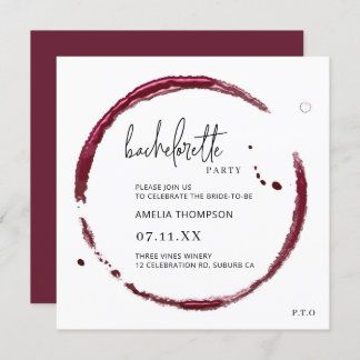 Winery Invitations, Wine Stain, Wine Bachelorette Party, Bachelorette Weekend Itinerary, Bachelorette Weekend Invitations, Bachelorette Party Invitation, Wine Stains, Weekend Itinerary, Bachelorette Invitations