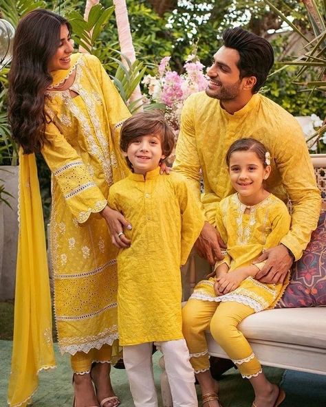 #Family dress planing for any #occasion like # haldi ceremony# nikah ceremony # walima ceremony # parties etc✨ Available on order only🤞 📞 for order n price All India delivery📮 #trending #travelingclothes Family Matching Outfits Indian, Schiffli Kurta, Ansab Jahangir, Mom Daughter Matching Dresses, Stylish Men Wear, Mom Daughter Outfits, Henna Wedding, Pineapple Yellow, Mother Daughter Fashion