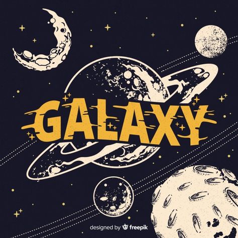 Galaxy Vector, Retro Galaxy, Cosmic Aesthetic, Retro Space Posters, Astronaut Illustration, Space Icons, Space Illustration, Galaxy Background, Galaxy Poster