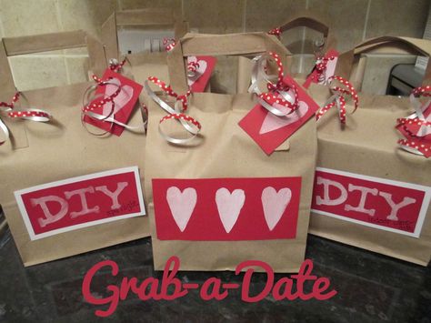 KugAlls: Grab a Date gift bags Marriage Retreat Gift Ideas, Couples Retreat Ideas Gift Baskets, Grab Bag Ideas, Couples Night, Gift Bag Ideas, Romantic Nights, Marriage Retreats, Couples Retreat, Retreat Gifts