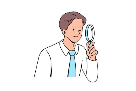 Man with magnifying glass illustration Man With Magnifying Glass Illustration, Magnifying Glass Illustration, Glass Illustration, Magnifying Glass, Ui Design, Doodles, Character Design, Glass, Quick Saves