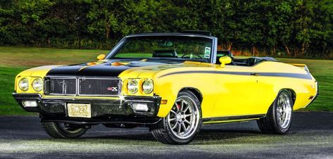 Of all the muscle cars Detroit didn't build, it seems like a convertible version of the Buick GSX would have been a no-brainer. Hardly a stripped-down quarter-mile weapon, the 1970 GSX was a fully... Buick Gs 455, Buick Gsx, Buick Gs, Buick Cars, Buick Roadmaster, Classic Cars Trucks Hot Rods, Buick Skylark, Cars Vintage, The Factory