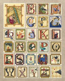 chum.mcleod: alphabet poster Illustrated Manuscript, Illumination Art, Valley Road, Beautiful Calligraphy, Calligraphy Alphabet, Medieval Manuscript, Illuminated Letters, Alphabet Design, Alphabet Art