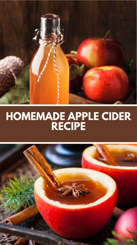 Homemade Apple Cider recipe is made of fresh apples, cinnamon, and spices this delightful beverage serves 6 and takes about 1 hour to prepare, making it a perfect drink for cozy gatherings or crisp autumn days. How To Make Spiced Apple Cider, Homemade Hot Apple Cider Recipe, Fresh Apple Cider Recipe, Apple Cider Recipe Easy, Apple Cider Recipe Homemade, Apple Cider Diy, Home Made Apple Cider, Apple Cider From Scratch, Healthy Snakes