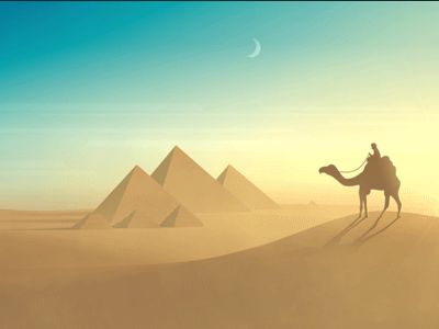 sahara Desert Animation, Egypt Gif, Earth Monster, Egyptian Desert, Egypt Pyramids, Planet Art, Egypt Culture, Gif Photo, Planets Art