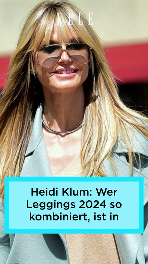 Im Winter 2024 ein beliebter Modetrend: die Leggings. Model Heidi Klum zeigt, mit welchem Styling sie jetzt in ist#mode #modetrend #trending #sommer #outfits #styling #jeans Trend 2024 Outfit, Winter Outfit Leggings, Heidi Klum Outfits, Heidi Klum Hair, Outfits Mit Leggings, Heidi Klum Style, Styling Jeans, Mode Ab 50, Leggings Outfit Winter