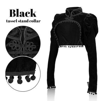 Women Velvet Steampunk Crop Jacket Stand Gothic Bolero Victorian Vintage Corset | eBay Corset Jacket Pattern, Old Victorian Clothes, Goth Equestrian, Cropped Waistcoat Outfit, Goth Bolero, Types Of Collars For Women, Gothic Bolero, Victorian Bolero, Victorian Gothic Fashion