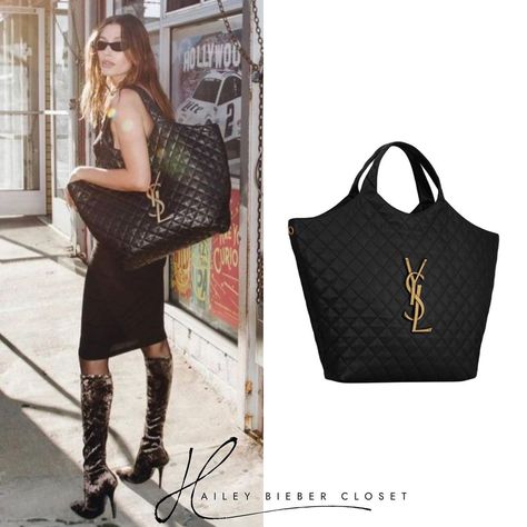 Hailey Bieber Handbags, Ysl Maxi Shopping Bag, Ysl Shopping Bag, Styling Women, Bag Wishlist, Ysl Tote, Bags Messenger, Outfits 2023, Parisian Chic