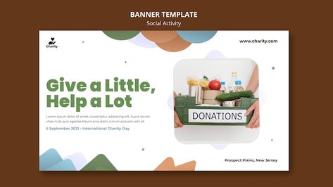 Free PSD charity activities banner templ... | Free Psd #Freepik #freepsd #donation-banner #charity-banner #charity-donation #donation Charity Banner, Charity Activities, Charity Donation, Social Activities, Banner Template, Print Templates, Free Psd, Social Media Post, Graphic Resources