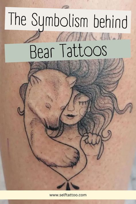 Bearas are a strong wildlife creature who have a lot of symbolism attached to them. If you're thinking of getting a bear tattoo, here's what it could mean! bear tattoo ideas, women bear tattoo ideas, brother bear tattoo ideas, beautiful bear tattoo ideas for women Bear And Woman, Tattoo Ideas Brother, Bear Tattoo Ideas For Women, Brother Bear Tattoo, Baby Bear Tattoo, Tattoo Ideas Beautiful, Bear Tattoo Meaning, Tattoo Ideas Women, Bear Tattoo Ideas