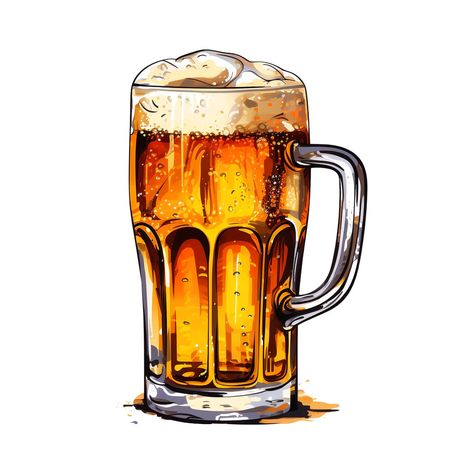 Beer Clipart, Beer Painting, Decorate Notebooks, Personalized Greeting Cards, Digital Archives, Wonderful Picture, Decorate Notebook, Cold Beer, Beautiful Landscape Wallpaper