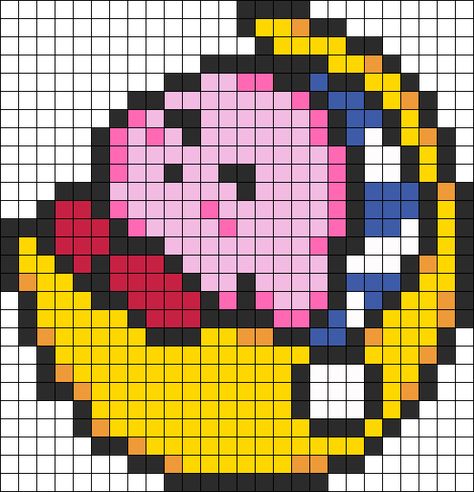 Sleepy Kirby Perler Bead Pattern / Bead Sprite Pixel Art Kirby, Sleepy Kirby, Grille Pixel Art, Pixel Art Minecraft, Image Pixel Art, Perler Beads Ideas, Modele Pixel Art, Pokemon Perler Beads, Fuse Bead Patterns