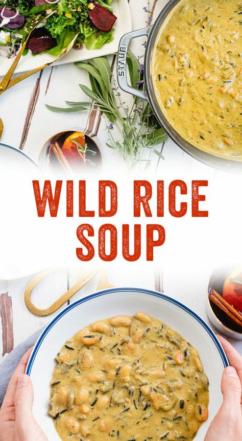 This wild rice soup recipe is impossibly creamy, packed with flavor and full of tender veggies and hearty rice. Everyone asks for the recipe—it's that good. #wildrice #soup #plantbased #vegan #glutenfree #healthy Wild Rice Soup Recipes, Rice Soup Recipes, Daniel Fast Recipes, Vegetarian Cookbook, Couple Cooking, Meatless Mondays, Fast Recipes, Wild Rice Soup, Daniel Fast