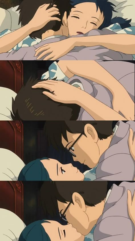 Ghibli Hug, The Wind Rises Wallpaper, Studio Ghibli Love, Manga Hug, Studio Ghibli Couples, In Love Art, The Wind Rises, Personajes Studio Ghibli, Wind Rises