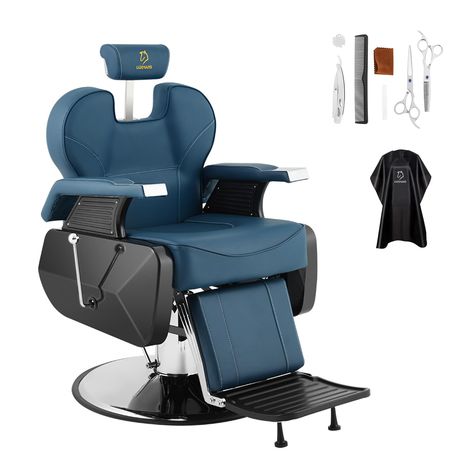 PRICES MAY VARY. 【High Quality Strong Material】 The barber chair seat cushion and backrest are made of high quality PVC leather. Textured satin finish, waterproof, scratch resistant and pollution resistant. 【WARM TIPS】 This item is include in 2 packages. 【Adjust Freely】 The seat height can be adjusted from 43 inches to 48 inches for additional convenience. It can be reclined from 90° to 135° for greater functionality and comfort. Adjust the attached headrest to accommodate a variety of heights a Reclining Salon Chair, Logo Barber, Hair Chair, Barber Chairs, Spa Equipment, Chair Seat Cushion, Salon Chairs, Salon Equipment, Salon Furniture