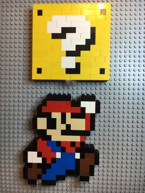 Lego Super Mario Ideas, Pixel Art Wall, Mosaics For Kids, Pixel Art Ideas, Lego Crafts, Architecture Center, Lego Mario, Lego Mosaic, Retro Games Room