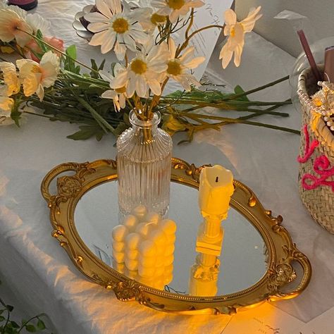 Gold tray decor