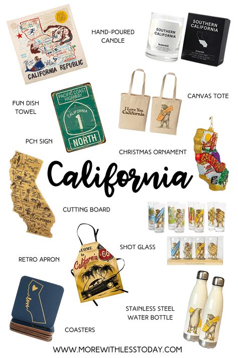 Gift Guide for the California Lover-Unique Gift Ideas with a California Theme #California #Californiagifts #giftguide #ad California Gift Basket, California Souvenirs, California Gifts, Themed Gift Baskets, Usa Products, Cork Coasters, Inexpensive Gift, Trending Gifts, Online Gifts